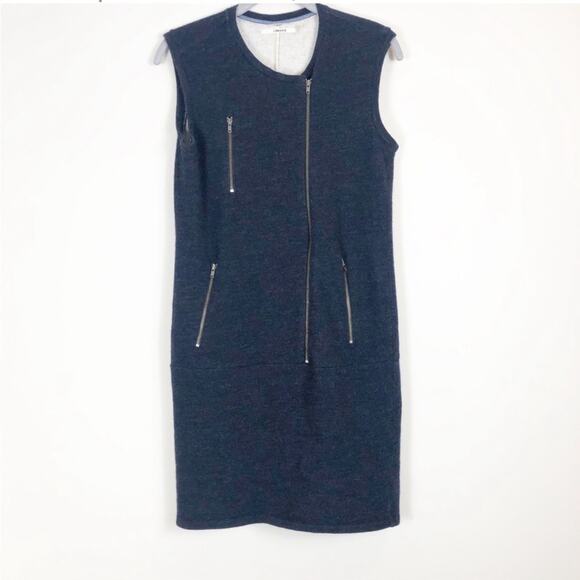 J brand Chatelet wool blend navy zipper dress - Picture 1 of 13